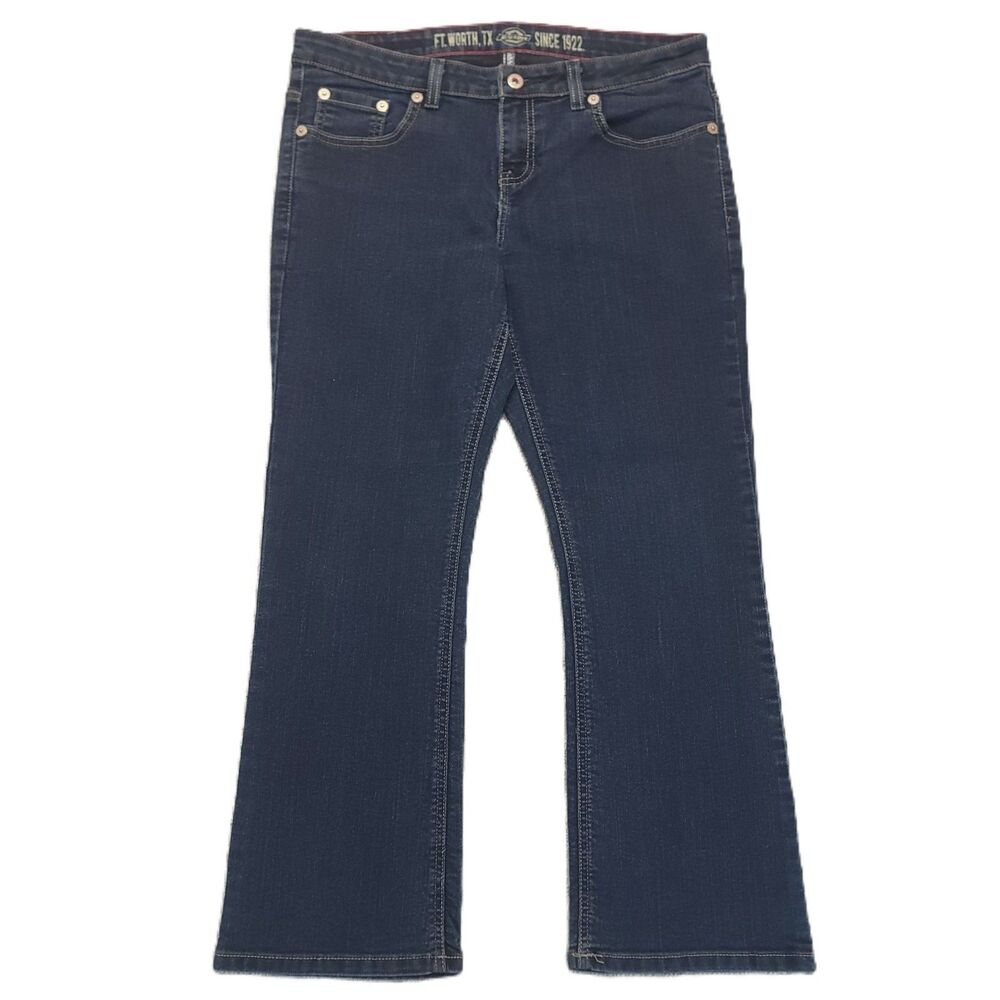 Dickies Relaxed Jeans Women's 10P Mid Rise Stretch Blue Denim Pants